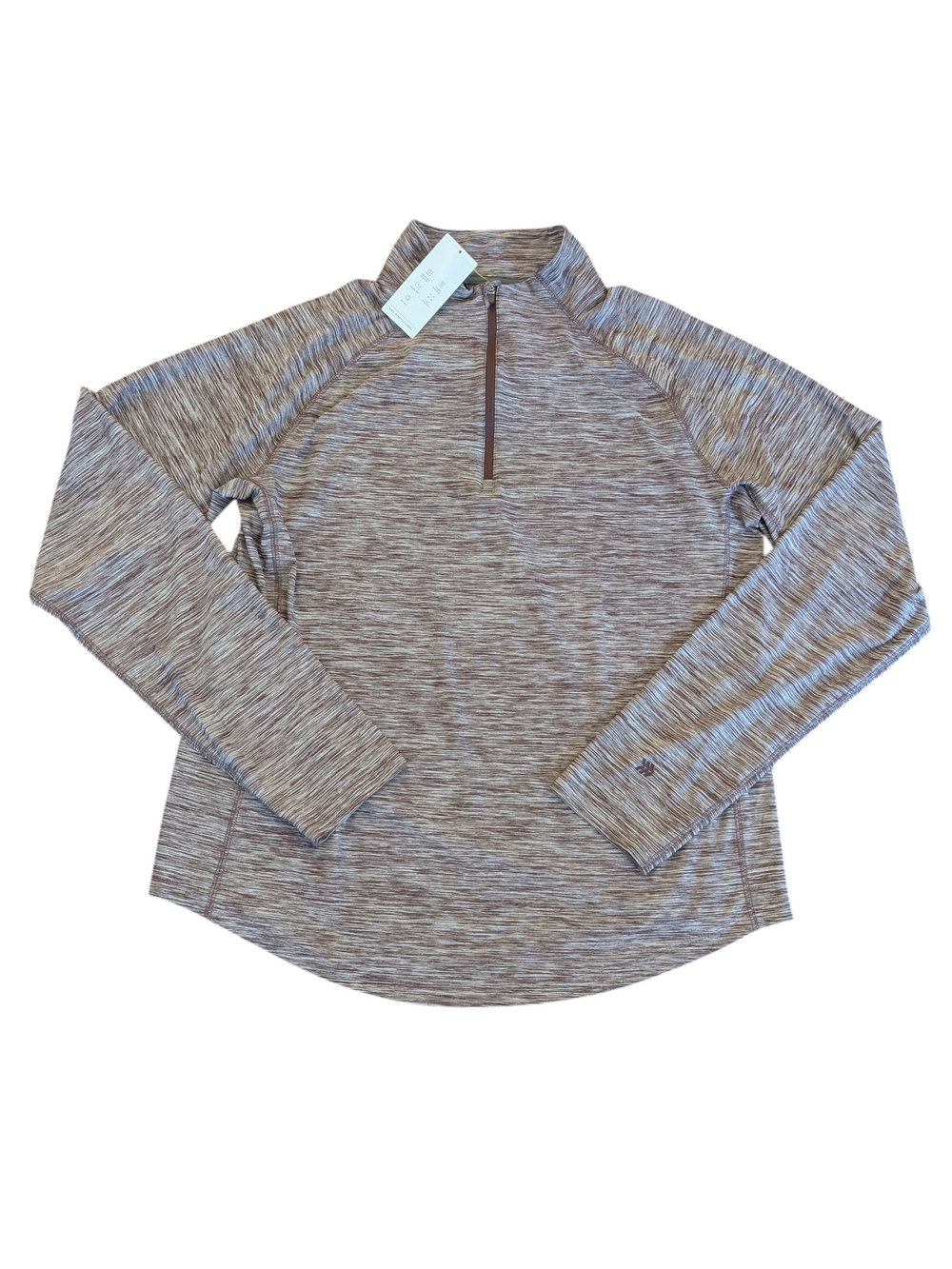 Women's Heathered Long-Sleeve Half-Zip Performance Top - Dark Red